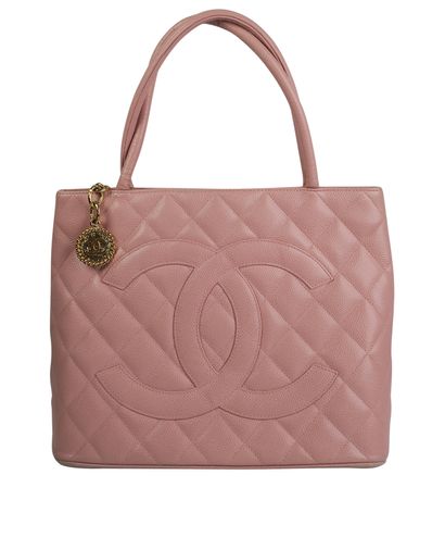 Chanel Vintage Medallion Tote, &pound;1,950, Handbags, Pink, Caviar Leather, Front view